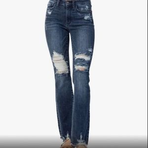 Judy Blue Destroyed Slim Bootcut Size 15